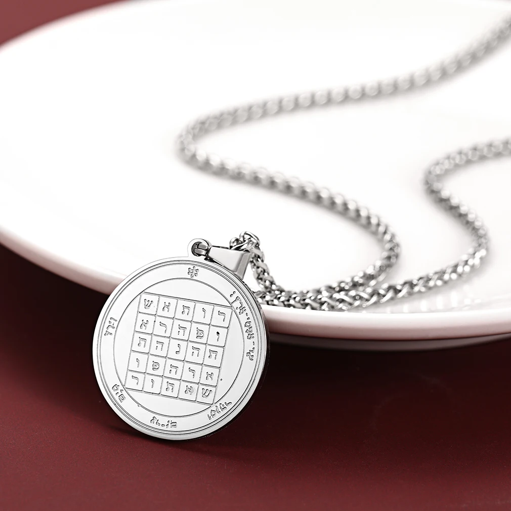 Collar de Amuleto de Sabiduría de Salomón y Pentáculo de Saturno S3959f9a8308b4f479d9850480b59fd471