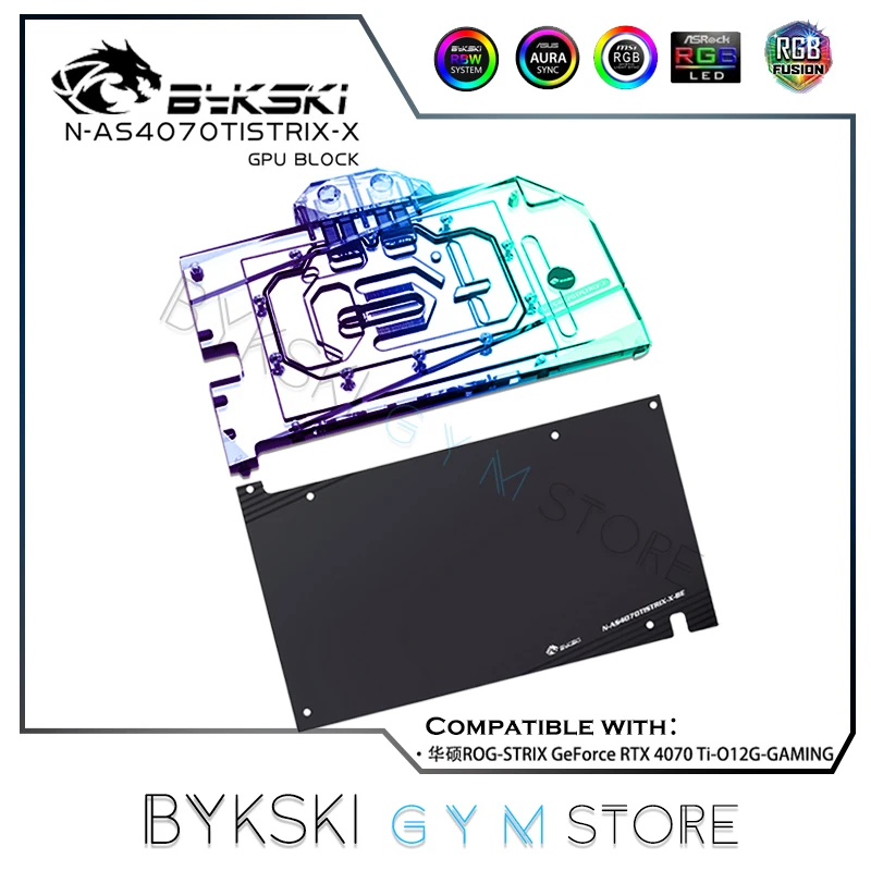Bykski 4070Ti Strix Waterblock Per Asus Rog-Strix Rtx 4070 Ti Water Cooler 5V Argb Sync N-As4070Tistrix-X
