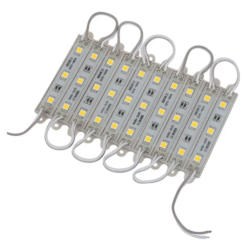 BAAJ-5 X 10개 5050 SMD 3 LED 모듈 LED 스트립 스트링 라이트 방수 DC 12V 따뜻한 흰색