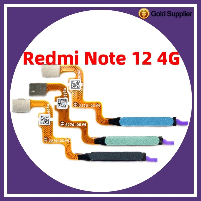 

Сканер отпечатков пальцев для Xiaomi Redmi Note 12 4g, оригинальный сканер отпечатков пальцев, с сенсорным ID подключением к материнской плате, кнопкой возврата, гибким кабелем