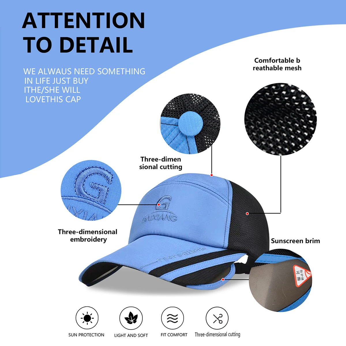 Cotton and Linen Sun Hat Outdoor Sunscreen Uv Sun Hat Foldableable Lightweight Large Brimmed Hat