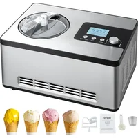 Automatic Ice Cream Maker with Built-in Compressor, 2 Quart No Pre-freezing Fruit Yogurt Machine, Stainless Steel 1