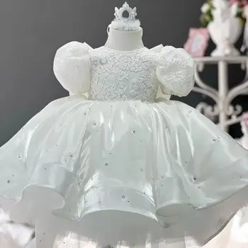White Lace Flower Girl Gown 1
