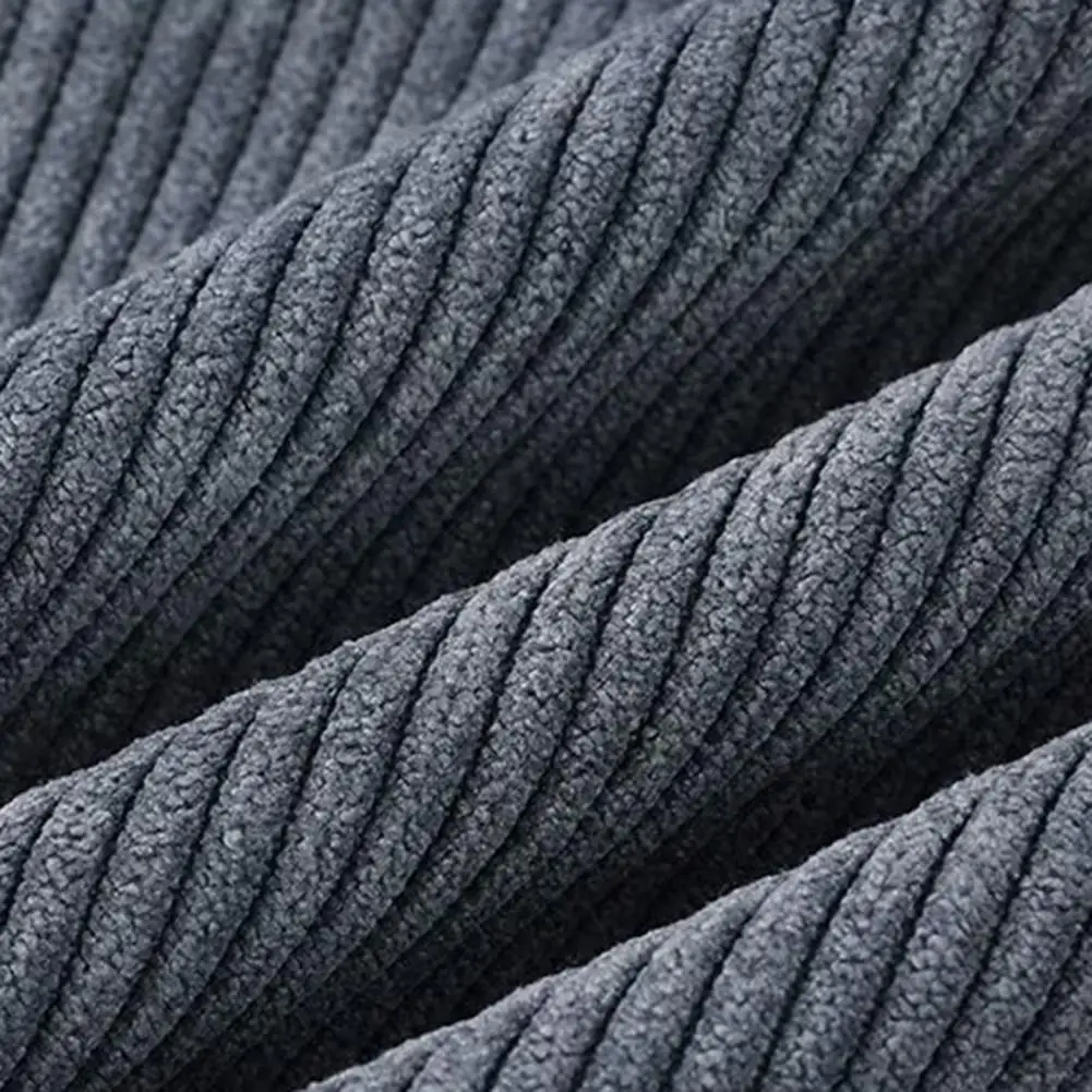 Description Picture 3 of itemPolyester Fleece Trousers Men's Drawstring Elastic Waist Winter Pants with Plush Pockets Wide Leg Casual for Fall for Men