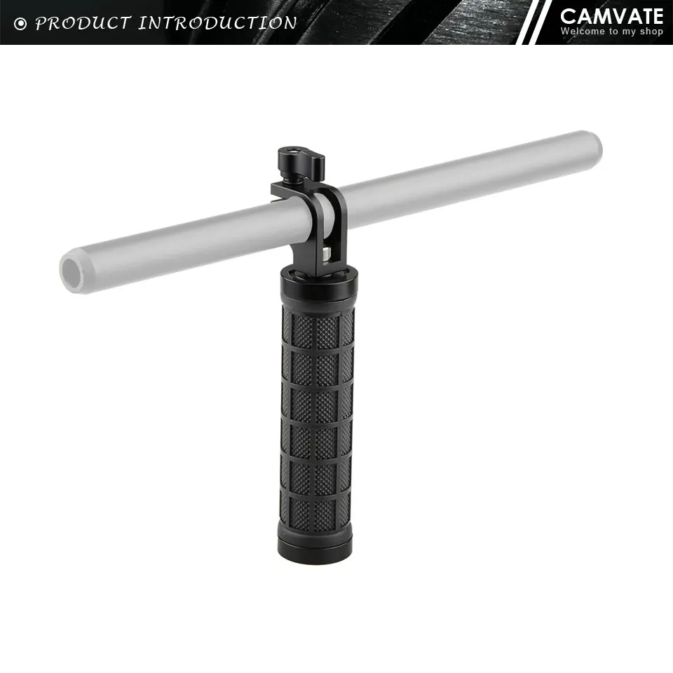 Rubber Camera Rod Handle Grip with 19mm Rod Adapter For DSLR Camera Shoulder Mou
