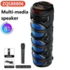 ZQS8301 02 08 09RGB Wireless 40W High Power Bluetooth High Sound Quality Long Battery Life Stage Speakers LED Light Multimedia 4