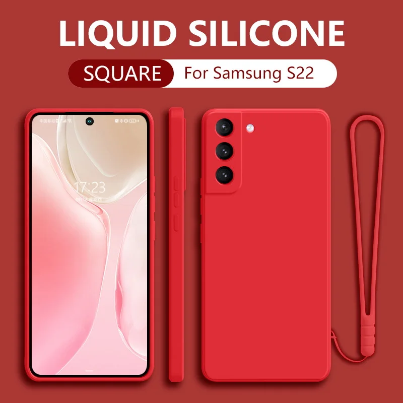 Custodia con cordino liquido per Samsung Galaxy S22 S21 Ultra S20 FE Plus A70 A50 A71 A51 A72 A52 Custodia morbida con cinturino da polso C_voghion.com
