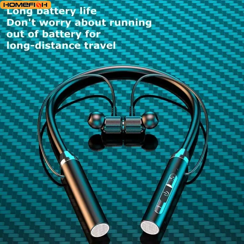 9D Bluetooth Earphones Wireless Headphones Magnetic Sport Neckband Neck-hanging TWS Earbuds Wireless Blutooth Headset with Mic - Image 2