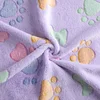 Winter Velvet Pet Sleeping Warm Blanket with Paw/Dot/Bone Pattern, Dog Cat Washing Towel, Fleece Soft Pet Blanket Pet Bed Mat 3