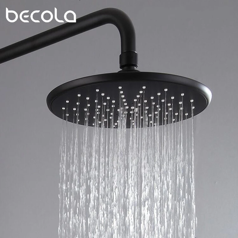BECOLAmatteblackshowerheadbathroomABSplasticshowerfaucetfashionBLACKrainfallshower