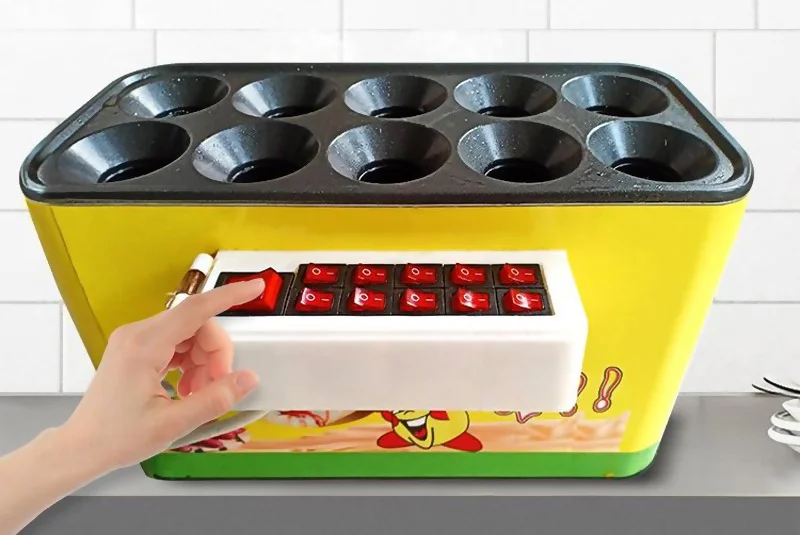 Electric Heating /gas Heating Automatic Rising Electric Egg Roll Maker Roller Cooker 10 Eggs