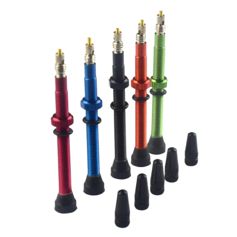Bicycle Tubeless Valve 1Pair 48mm 60mm Presta Valve for Road MTB Bicycle Tubeless Tires Brass Core Alloy Stem Tubeless Sealant Compatible