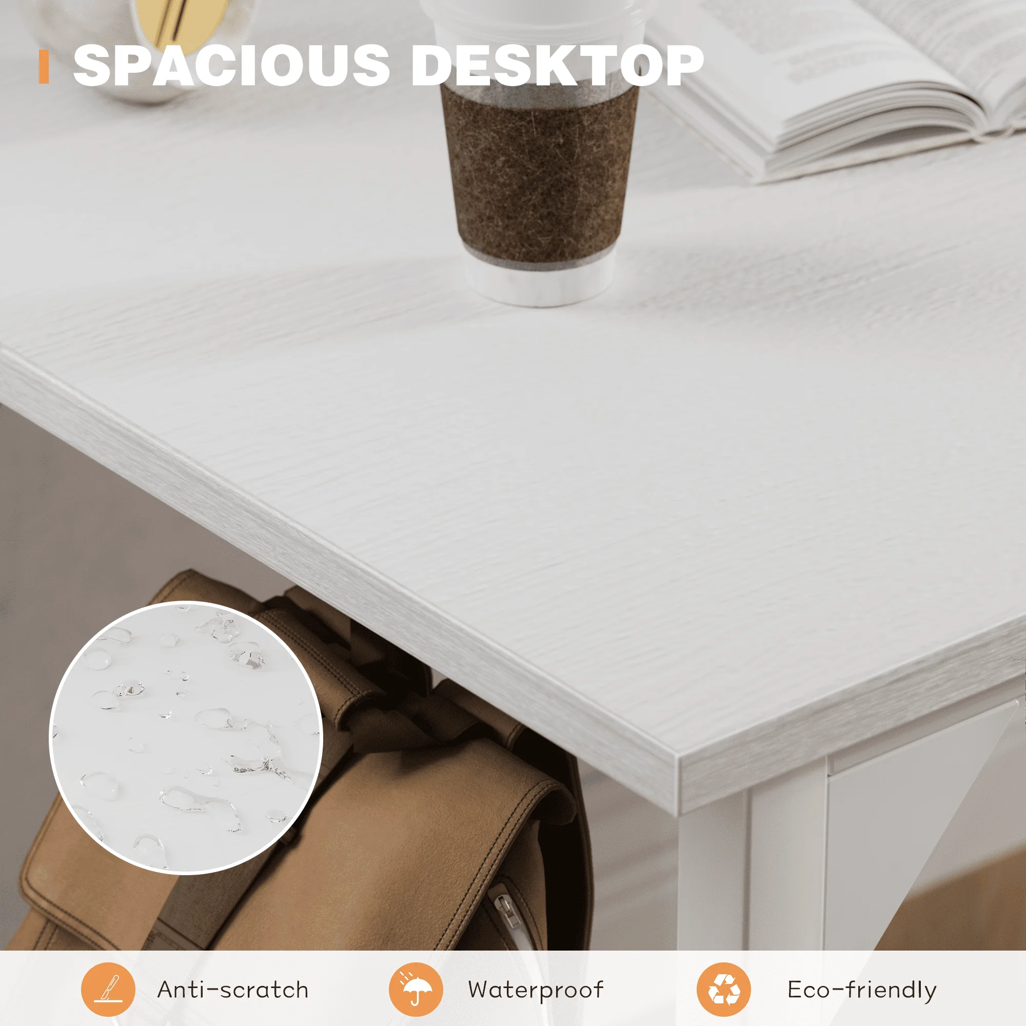 Computer Desk 40 Inch Small Office Desk Modern Writing Desk with Storage Bag Work Study Table with Headphone Hook for Home 4