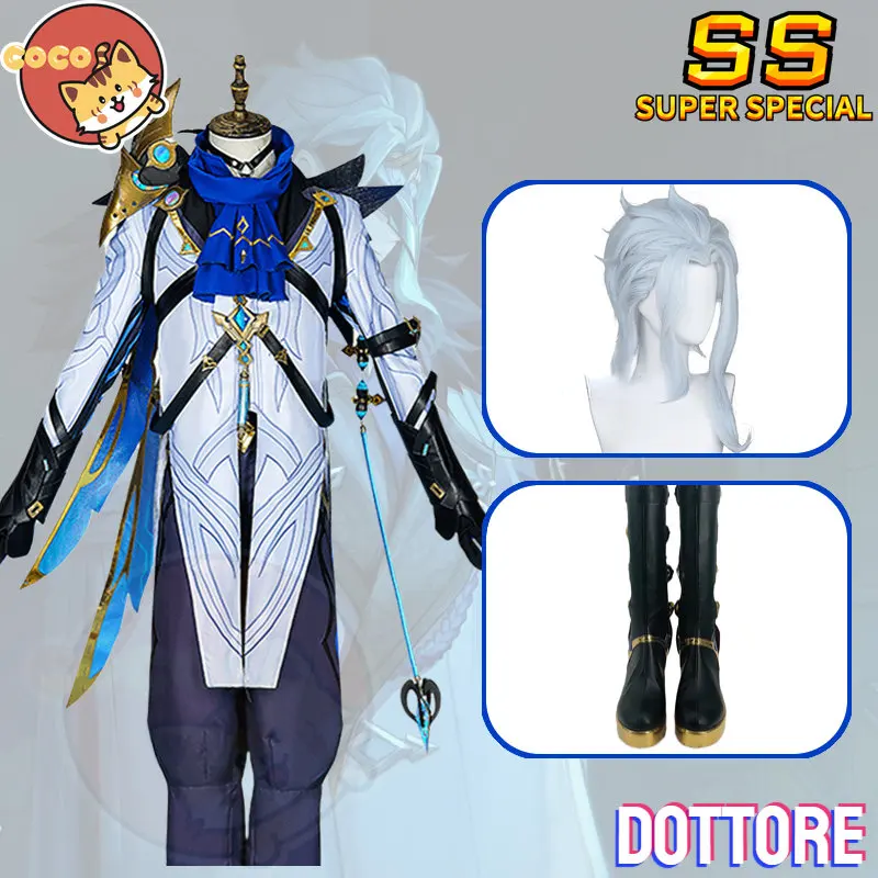 Cocos-Ss Gioco Genshin Impact Dottore Costume Cosplay Genshin Impact Cosplay Fatui Forbore Hakase Il Costume E La Parrucca Del Dottore