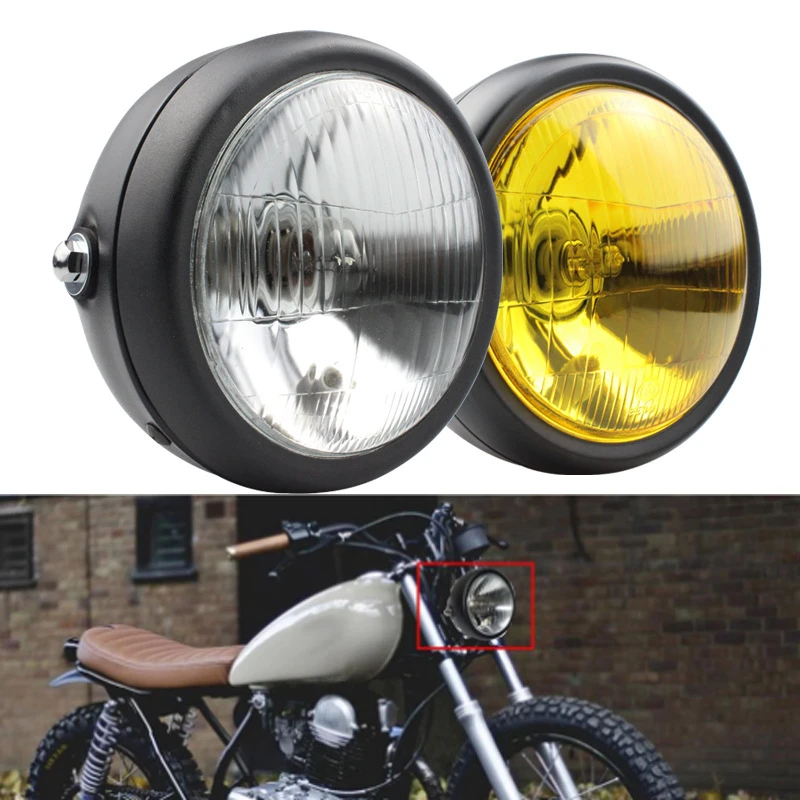 

Motorcycle Headlamp Off-road Vehicle Retro Headlamps For CG125 GN125 Round High Low Beam Headlamp Currency Retrofit Accessories