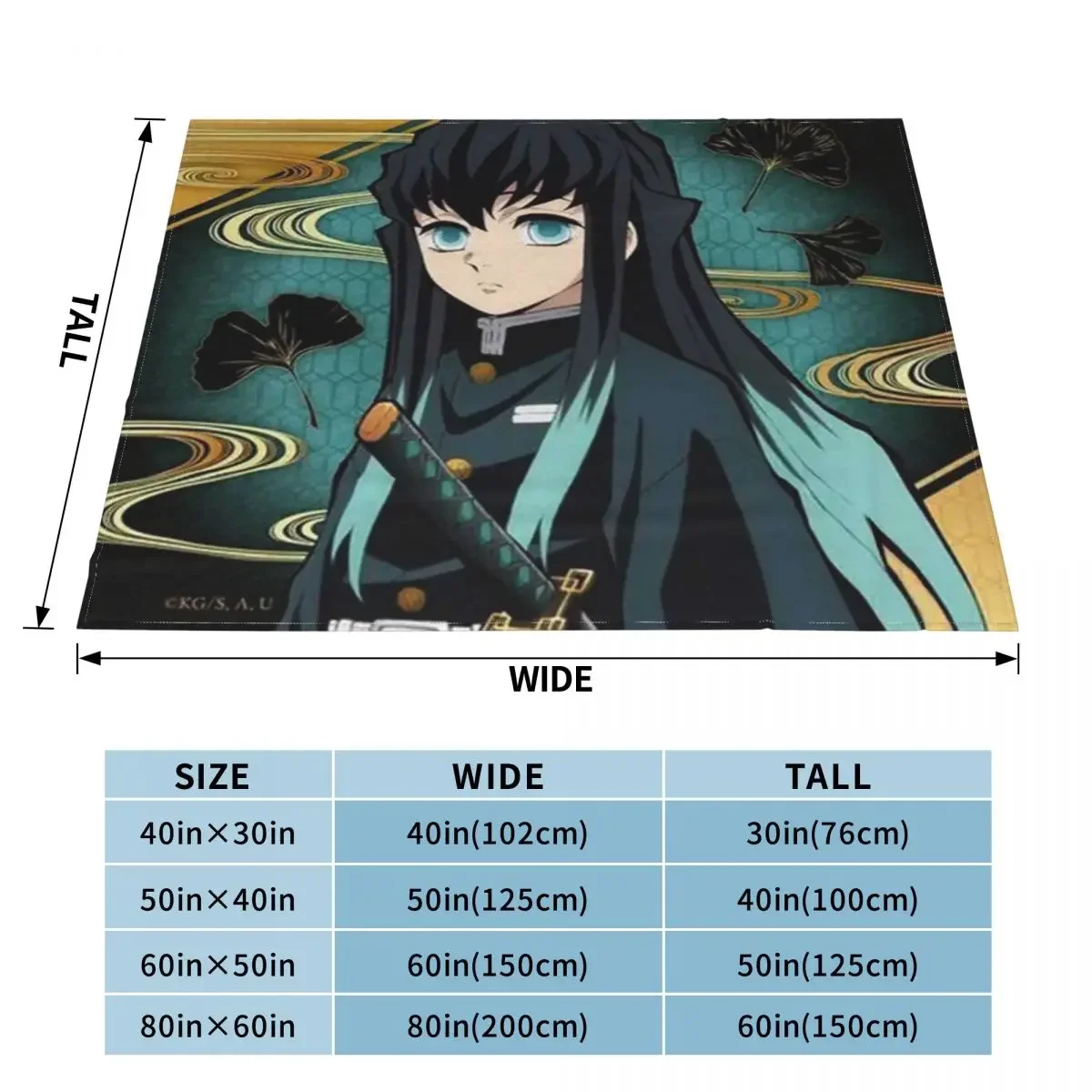 Demon Slayer Blanket Fleece Plush All Season Multifunction Super Warm Plaid Muichiro Throw Blankets For bed Plush Thin Quilt 3
