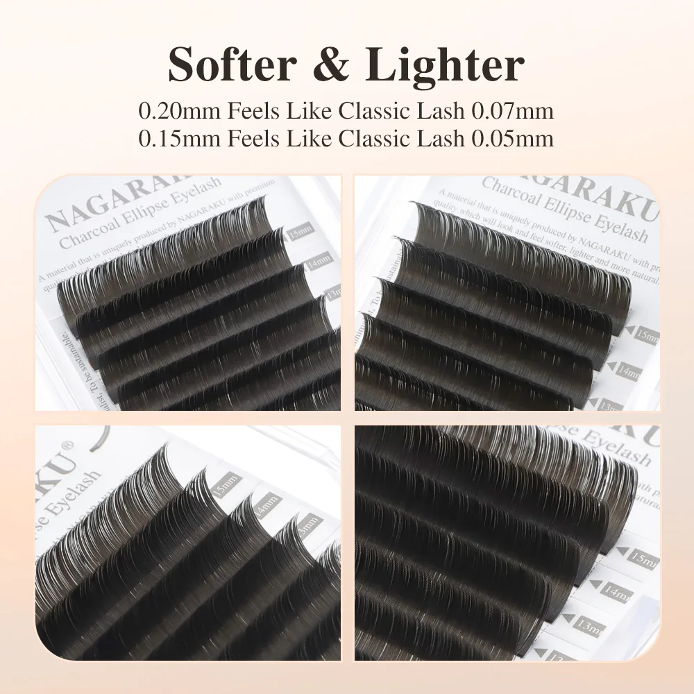 NAGARAKU Soft Flat Ellipse Eyelash Extensions
