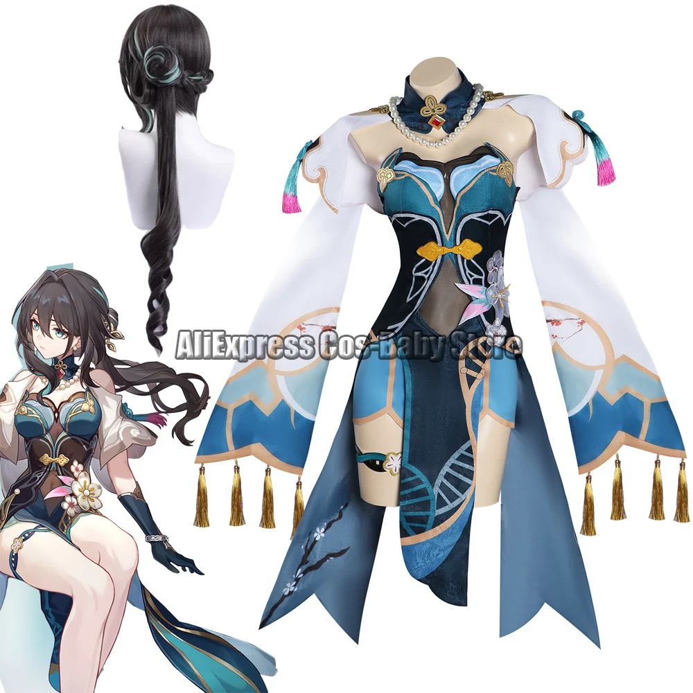 

Game Honkai: Star Rail RUAN MEL Cosplay Costume Anime Dresses Wig Hairs Costume RUAN MEL Shoes Accessories Halloween Fancy Party
