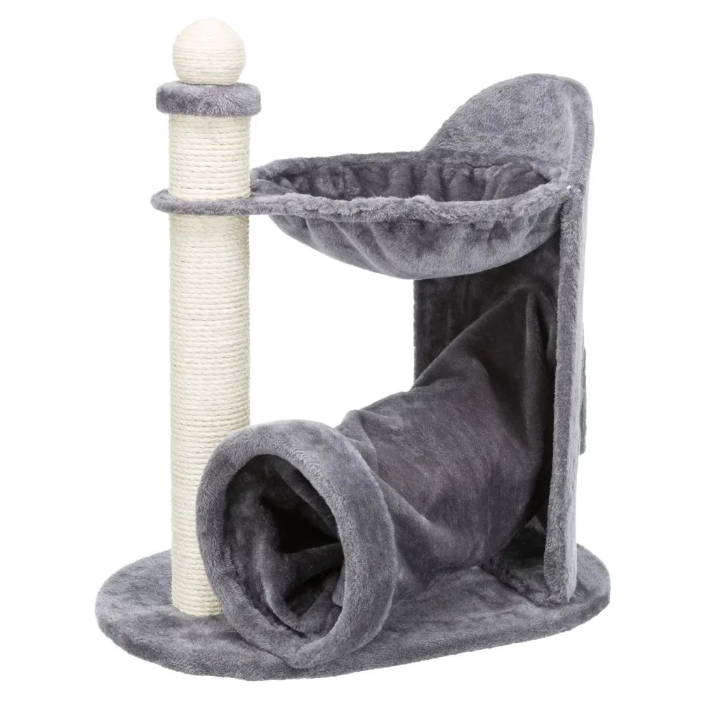 

TRIXIE Baza Gandia Jute & Plush 2-Level 26.8" Cat Tree with Scratching Post & Hammock, Gray
