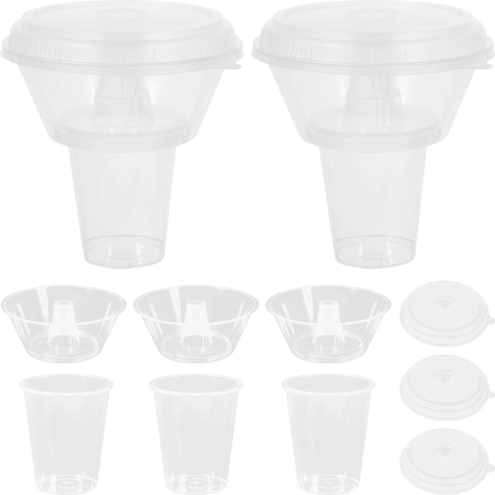 

5 Sets Water Glasses Drink Cup Outdoor Thickened Beverage Compact Food Bowl Snack Containers with Lids Portable