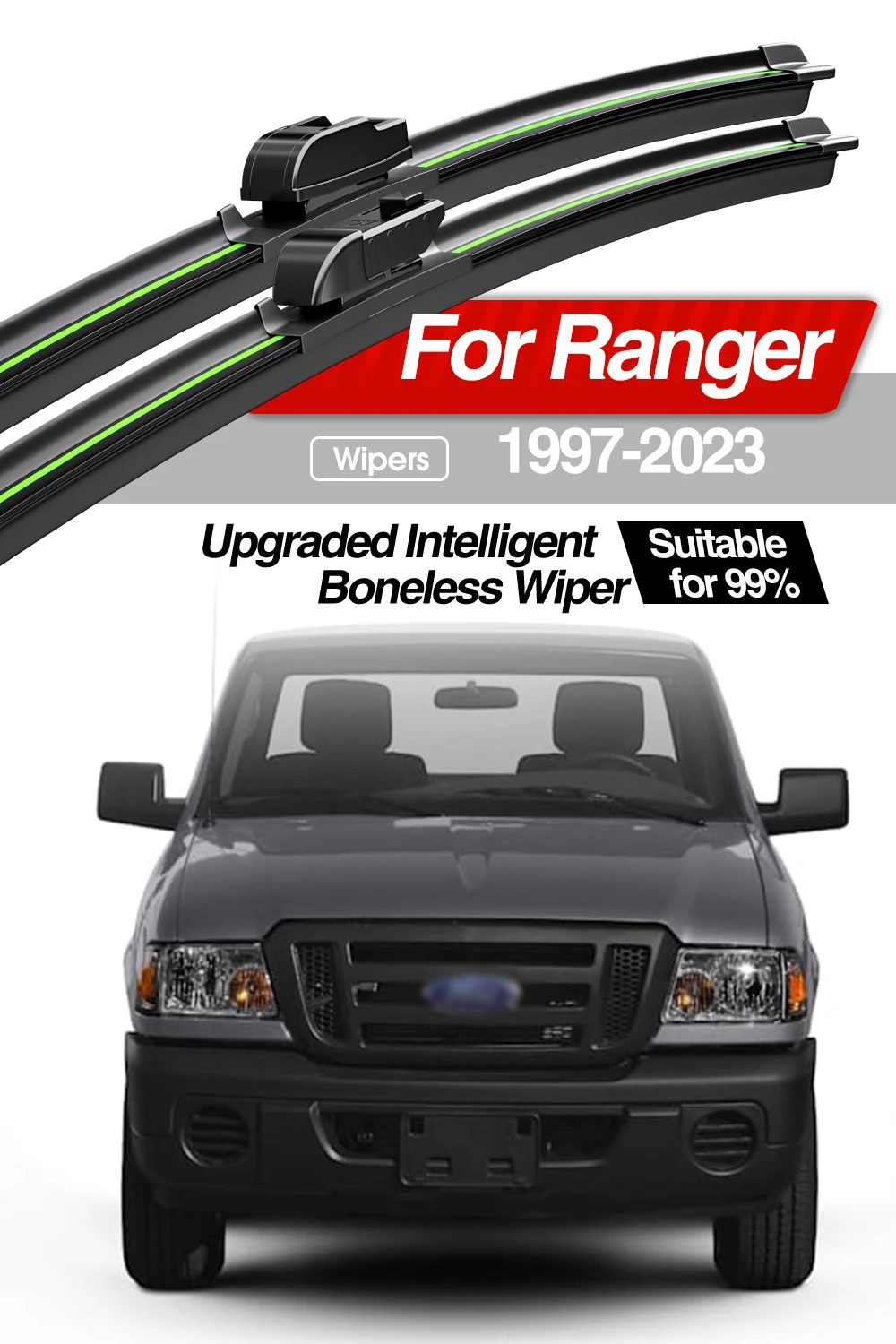 Für Ford Ranger 1997-2023 Frontscheibenwischerblätter 2 Stück Windschutzscheiben-Fensterzubehör 2006 2011 2012 2016 2017 2019 2022 – Detail 1