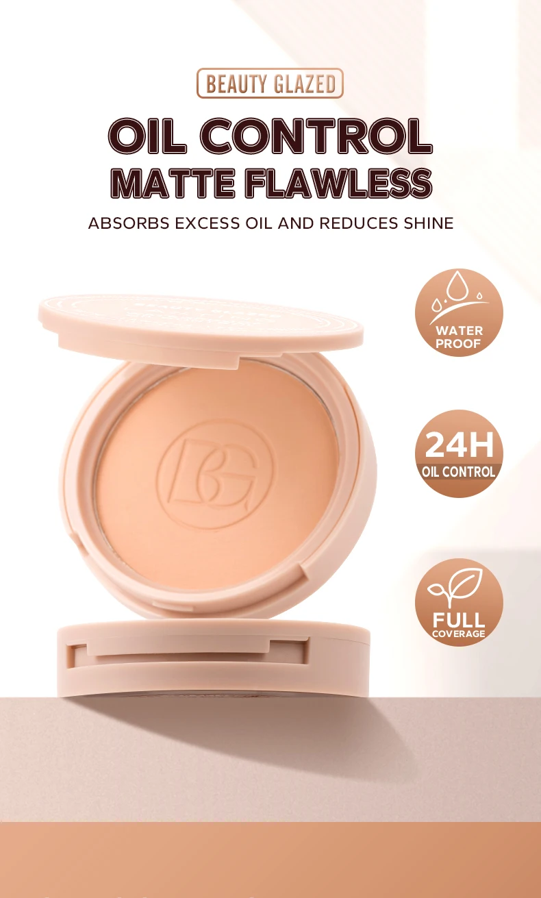 Description Picture 2 of itemBeauty GlazedMatte Setting Compact Powder Natural Silky Oil Control Long-Lasting Waterproof Makeup Cake for a Delicate Finish