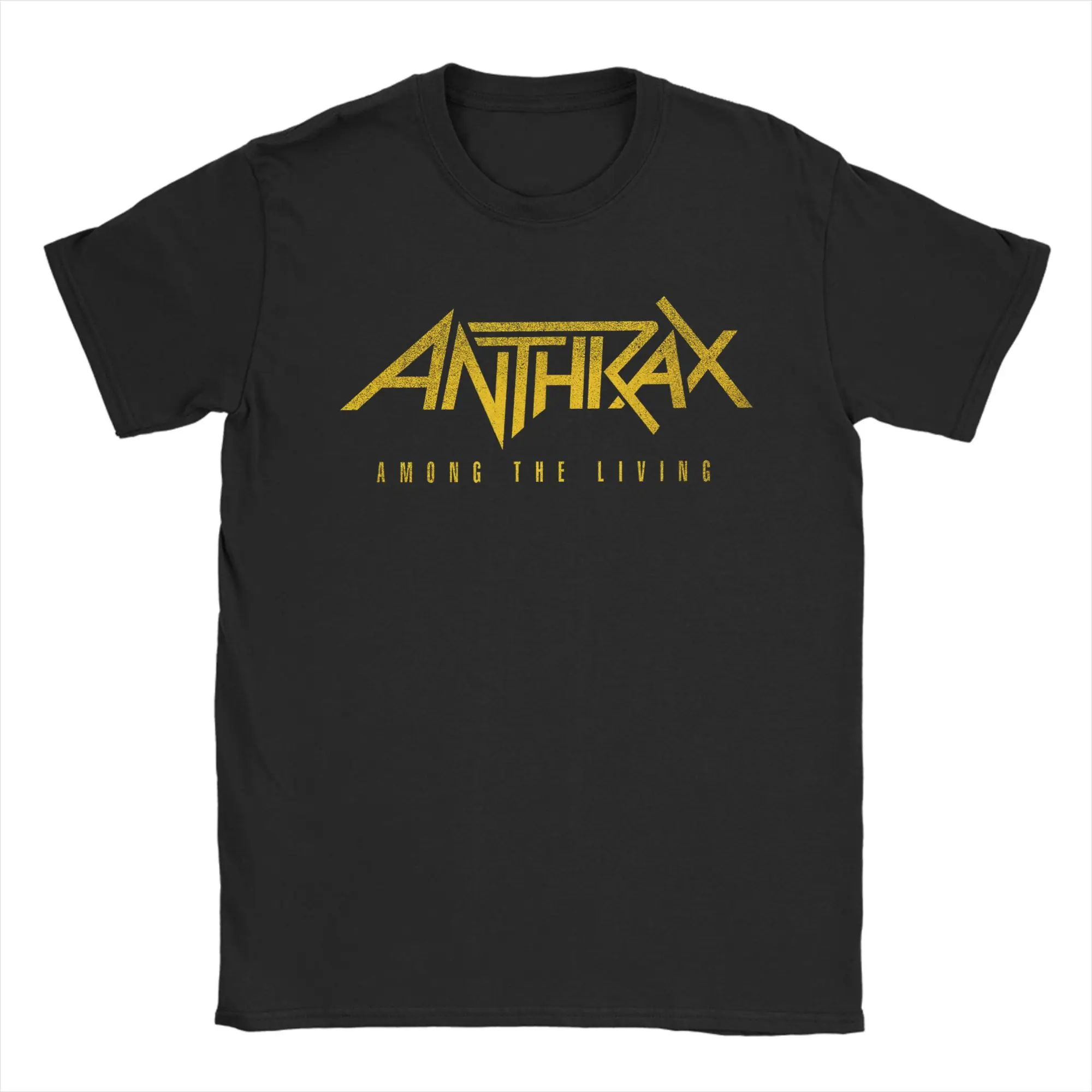 Anthrax Among The Living T-Shirts für Herren, tolle T-Shirts aus reiner Baumwolle, runder Kragen, kurzärmelige T-Shirts für Erwachsene