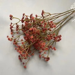 Autumn Color Soft Rubber Gypsophila Bouquet - Pack of 81 High-Quality Small Flowers (Deep orange)