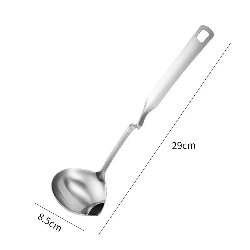 Stainless Steel Fat Oil Separator Ladles Curved Long Handle Skimmer Heat Insulation Anti-scalding Filter Spoon Kitchen Tool