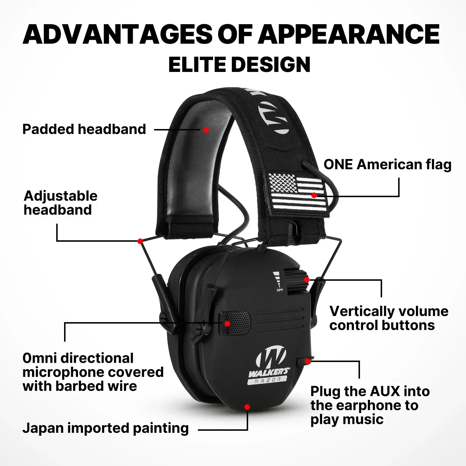 Tactical Headphones Damper Sports Shooting Timer Noise Cancellation Helmets Slingshot for Hunting and Shot Hearing Protection