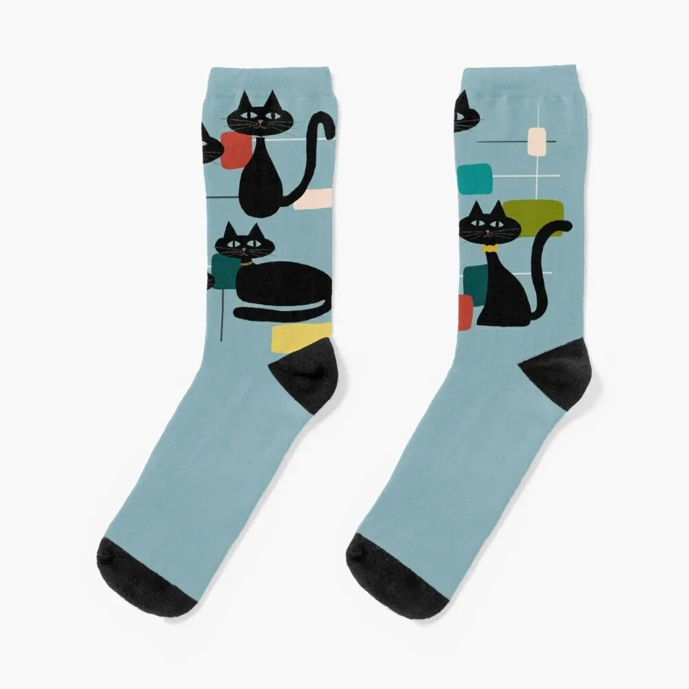 

Midcentury Cat Socks halloween new in's Socks Women Men's