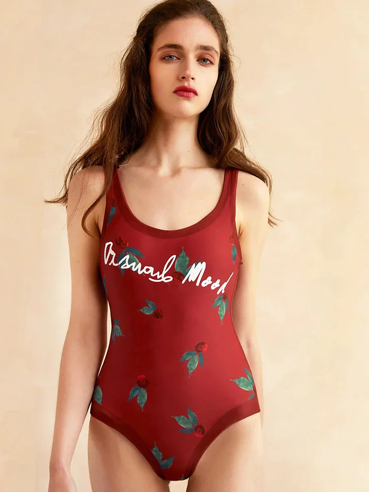 

COOBBU Reversible Sexy One Piece Swimsuit Women Bodysuits High Cut Swimwear Push Up Bathing Suit Print One-Piece Suit Women A+B