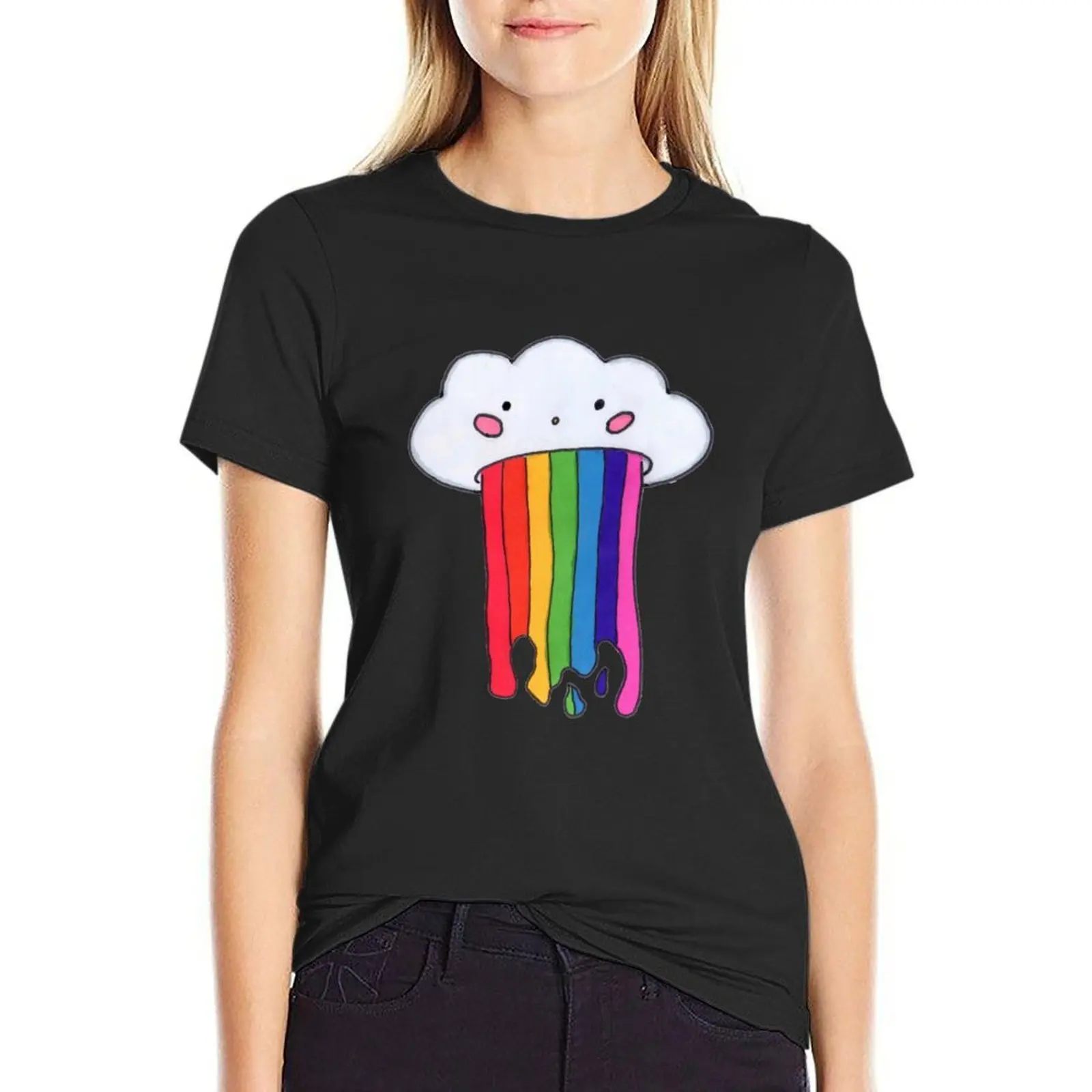 

puking rainbow cloud T-Shirt female tops Women's clothing