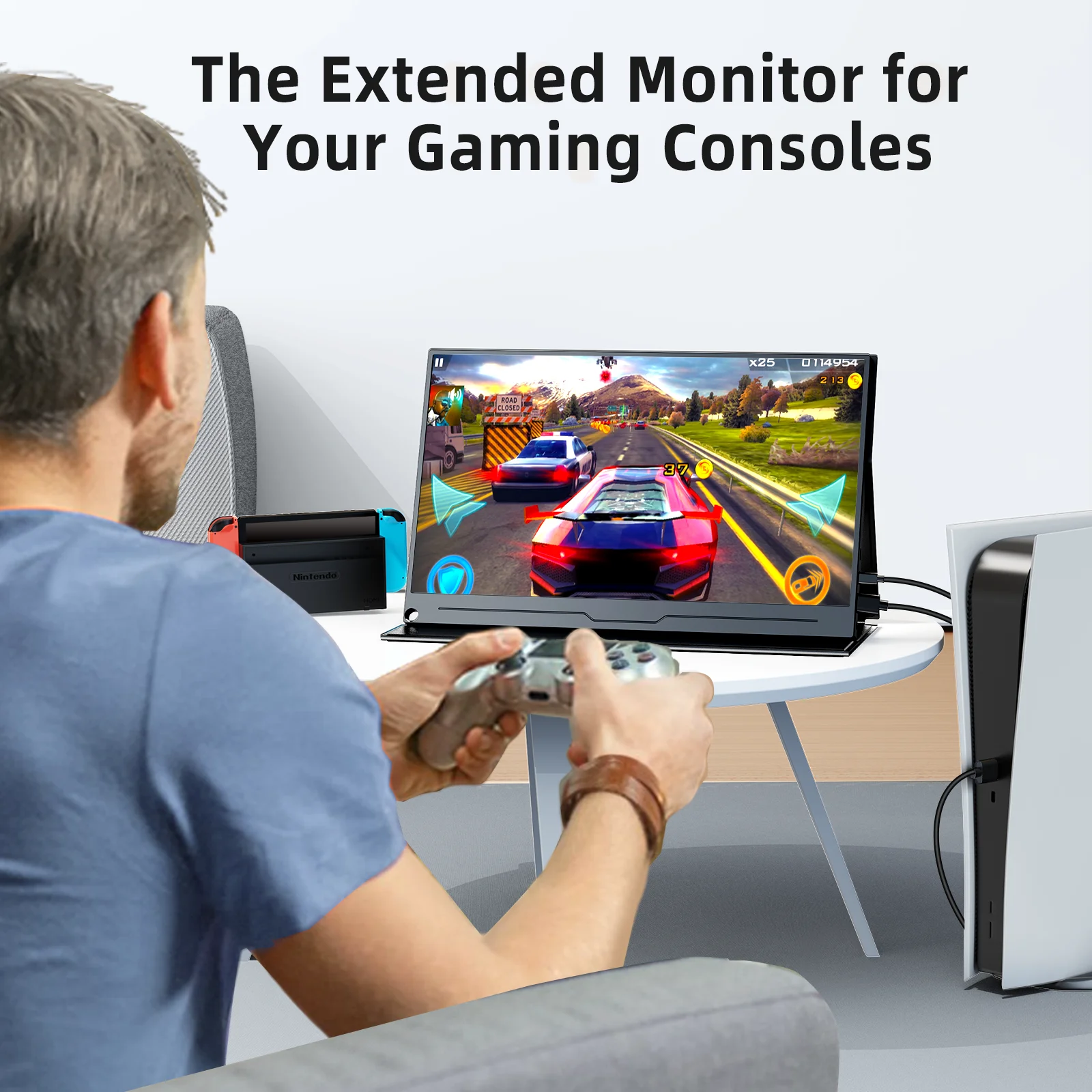 UPERFECT ޴  Ʈ  15.6ġ 1080P USB-C Ʈ HDMI ǻ ÷ ӿ (VESA Ʈ Ŀ ) PC Mac ȭ ġ Xbox PS5 Ŀ