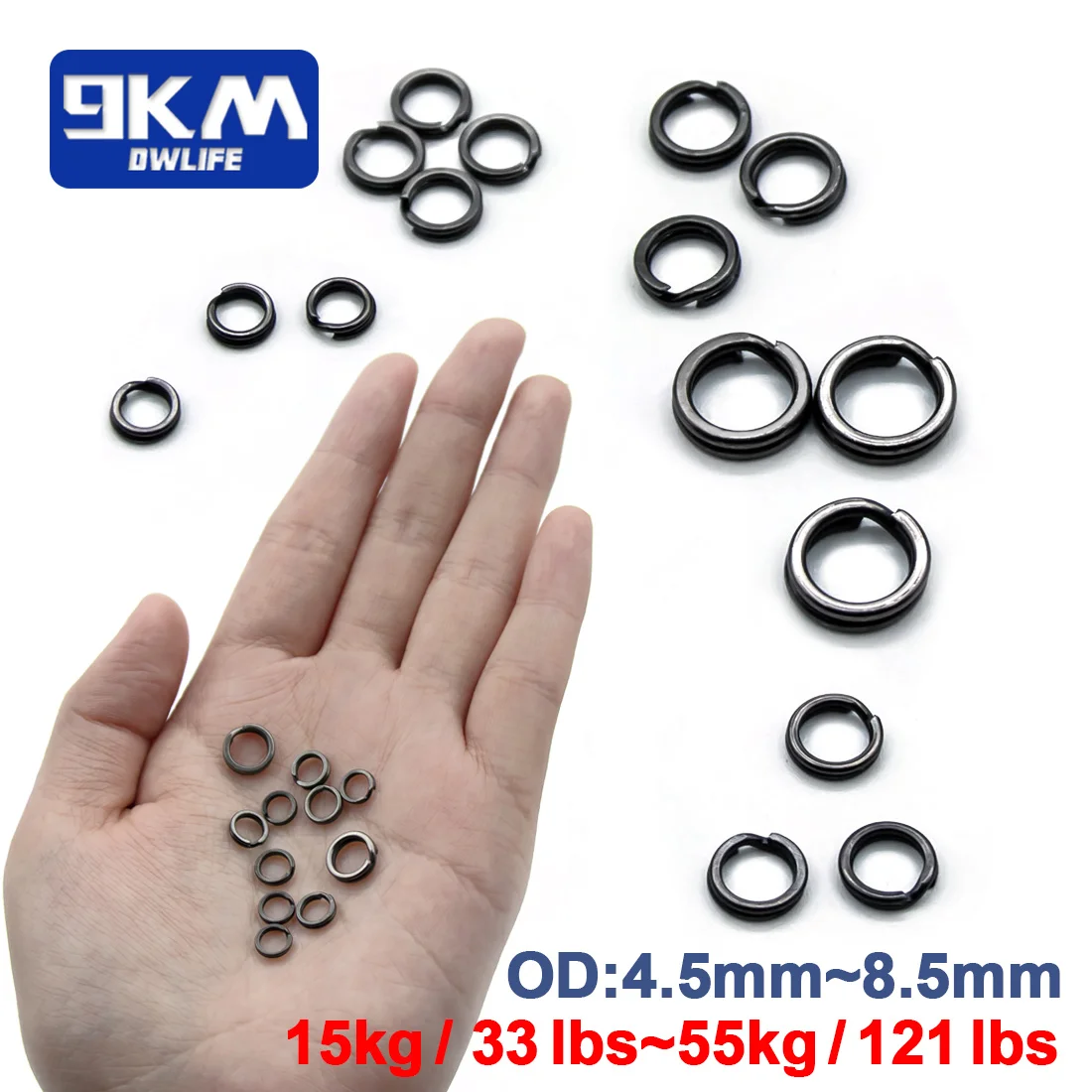 Black Fishing Split Rings 6