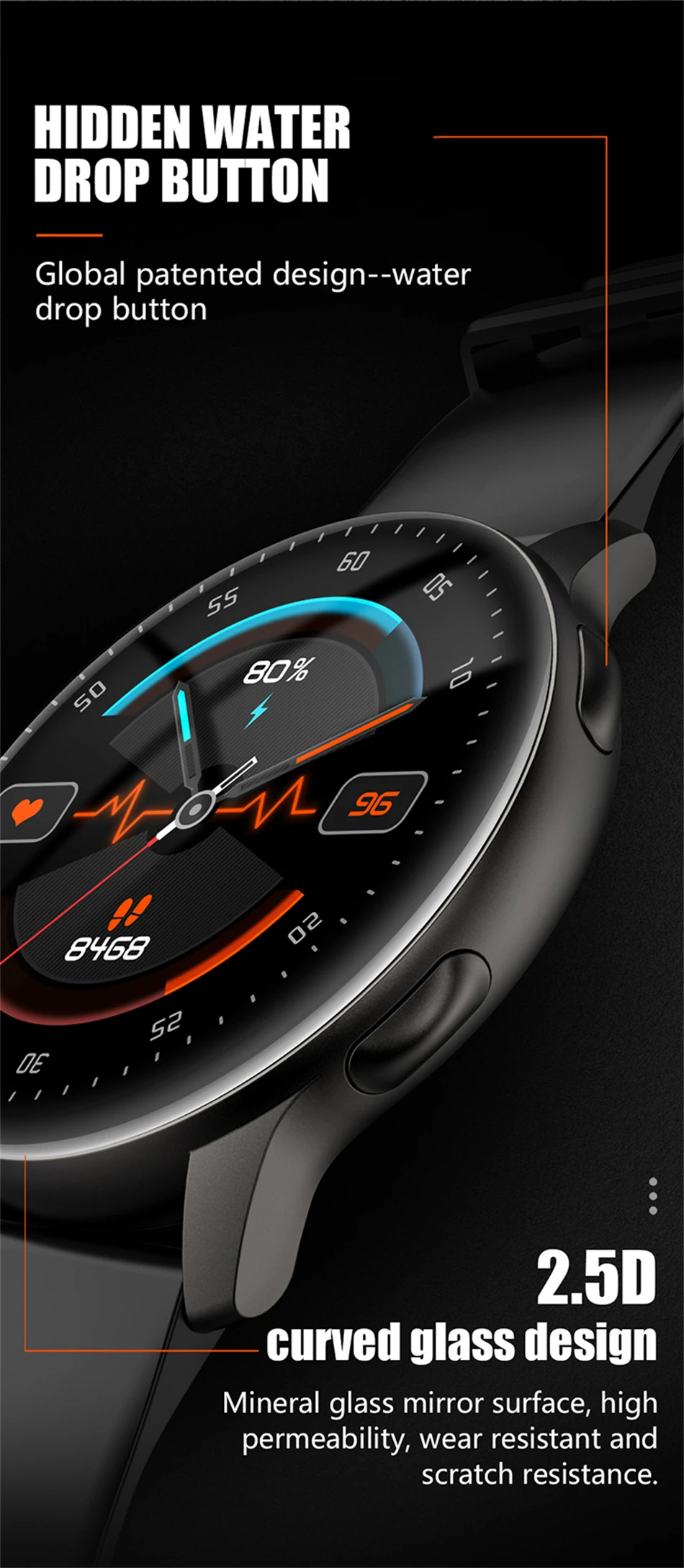 KALOSTE New Smart watch Men 360*360 AMOLED Full Touch Sport Fitness Tracker Women Smartwatch Clock Man For Huawei Xiaomi apple