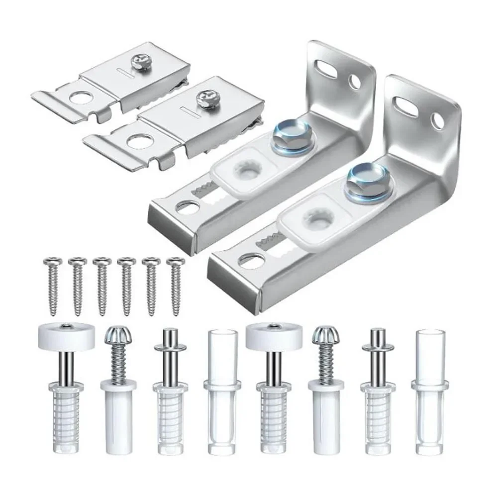Sliding Barn Door Hardware Kit 2set Closet Bi-Fold Door Hardware Cabinet Rail Set Replacement Parts Hinge Floor Guide