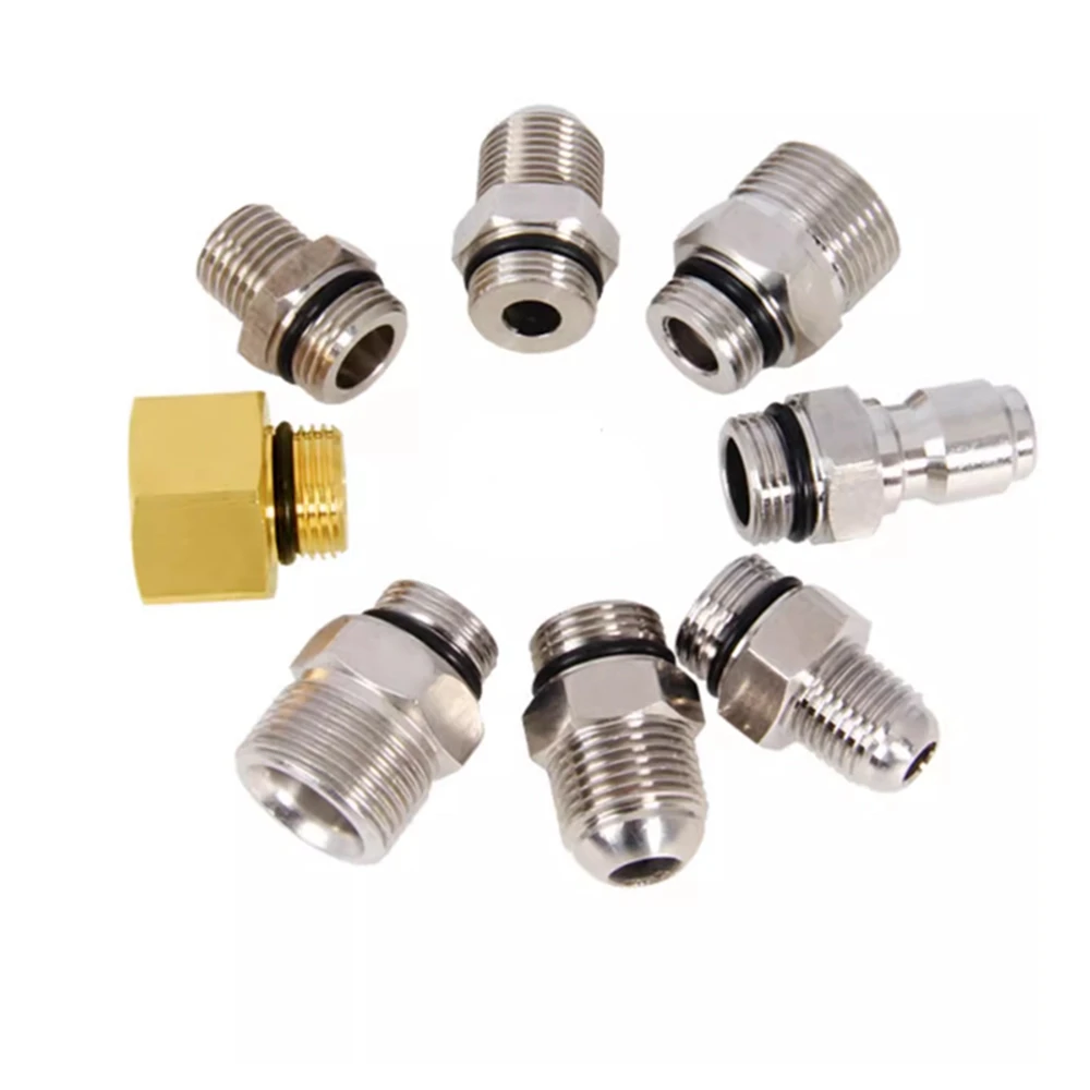 Kit Connettori Rapidi Per Idropulitrice 3/8'' | Raccordi In Ottone E Acciaio Inox, Maschio E Femmina, Per Tubo Alta Pressione, Antiruggine