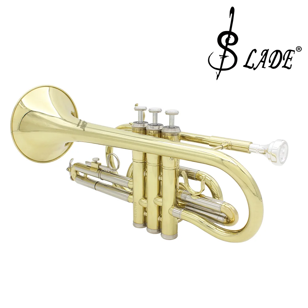 M MBAT Trumpet Bb B Flat Two-Color Golden Silver Cornet With Cloth Suitcase Gloved Brush Brass Instrument For Beginners Perform