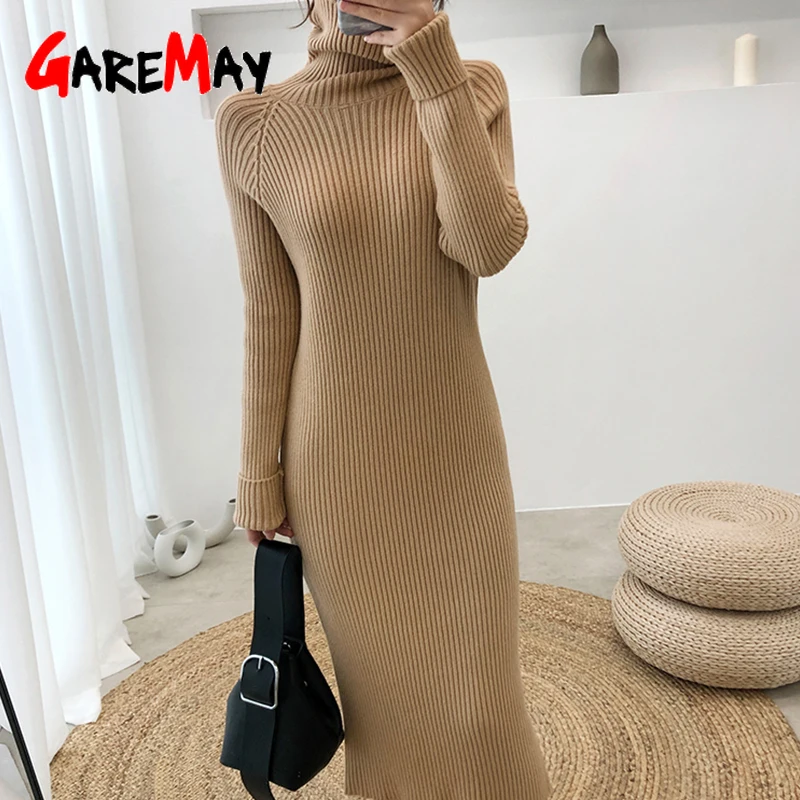 Autumn Winter Women Knitted Dress 