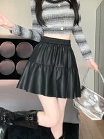 plus Size PU Leather  Skirt High Waist A-Line Silhouette for plus Size Women Autumn Winter New Sle Faionable Slimming... - Image 2