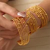Twisted Circle Combining Beads Bracelet Bangles For Women Stainless Steel Gold Plated Elegant Women's Hand Bracelets Cuff Bangle 2