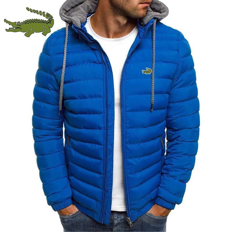 Embroidered High Quality Men'S Warm And Windproof Cotton Jacket Fashion Casual Hooded Thickened Printed Cotton Jacket Coat S-3XL