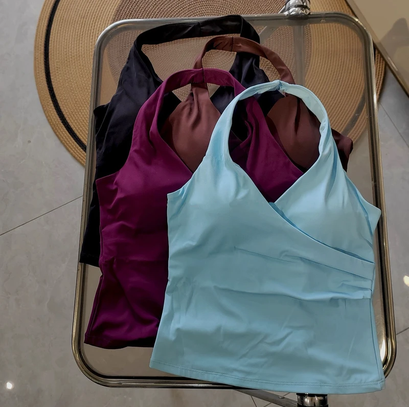 Women' Sexy V-Neck Fitness Bra Nude Sports
