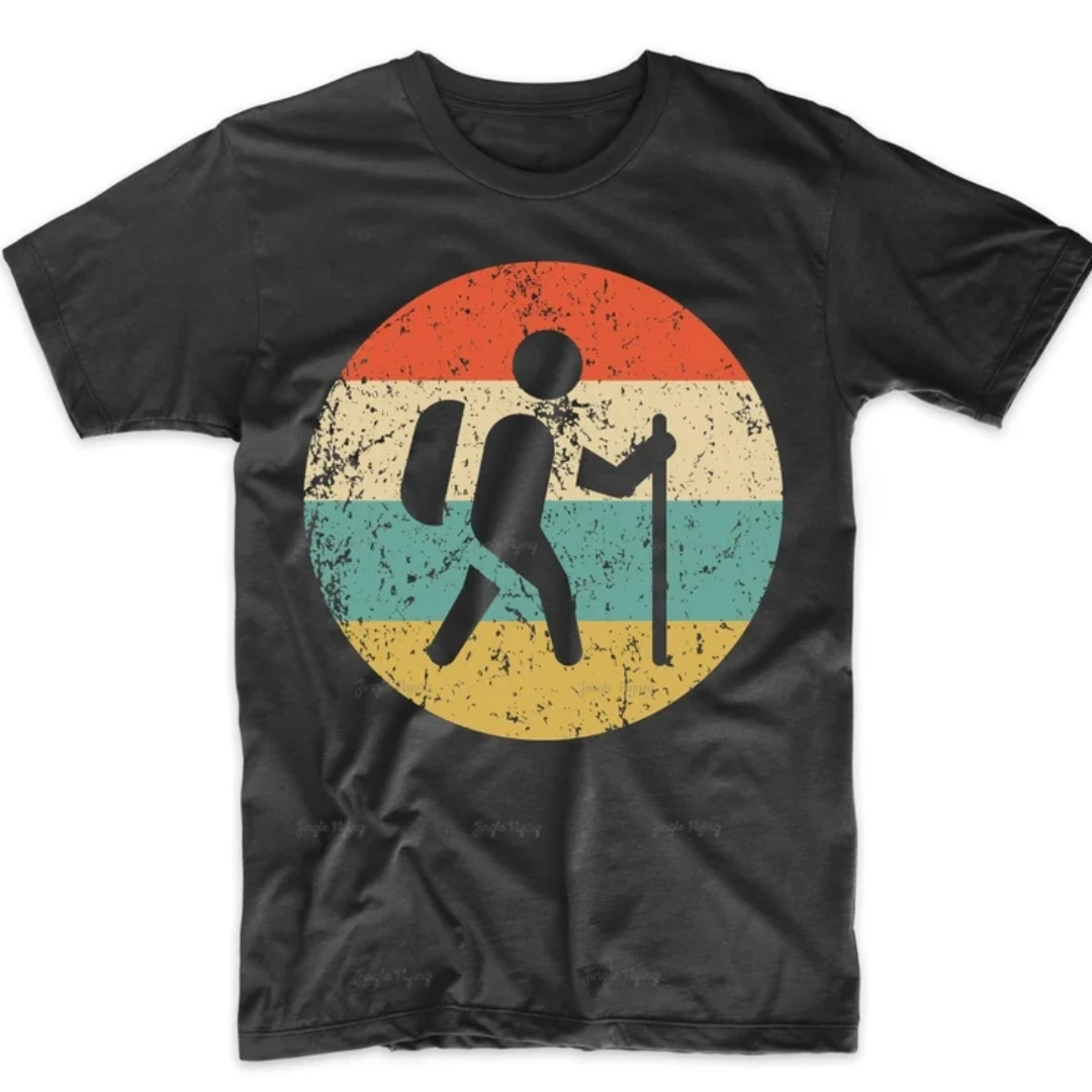 Camicia Da Trekking Da Uomo Retro Hiker Icon T-Shirt Backpacker Shirt Maglietta Oversize Hippie Hipster Harajuku Tee