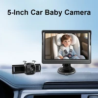 Автомобильный радионяня с видом на заднем сиденье, камера ночного видения с 5-дюймовым экраном, детское автомобильное зеркало для малышей — изображение 3
