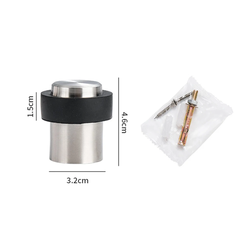Stainless Steel Rubber Cylindrical Door Stopper Anti-Collision Protection Protective Pad Wall Protector Anti-collision Door Hold door stopper silicone door stopper door stopper bumpers