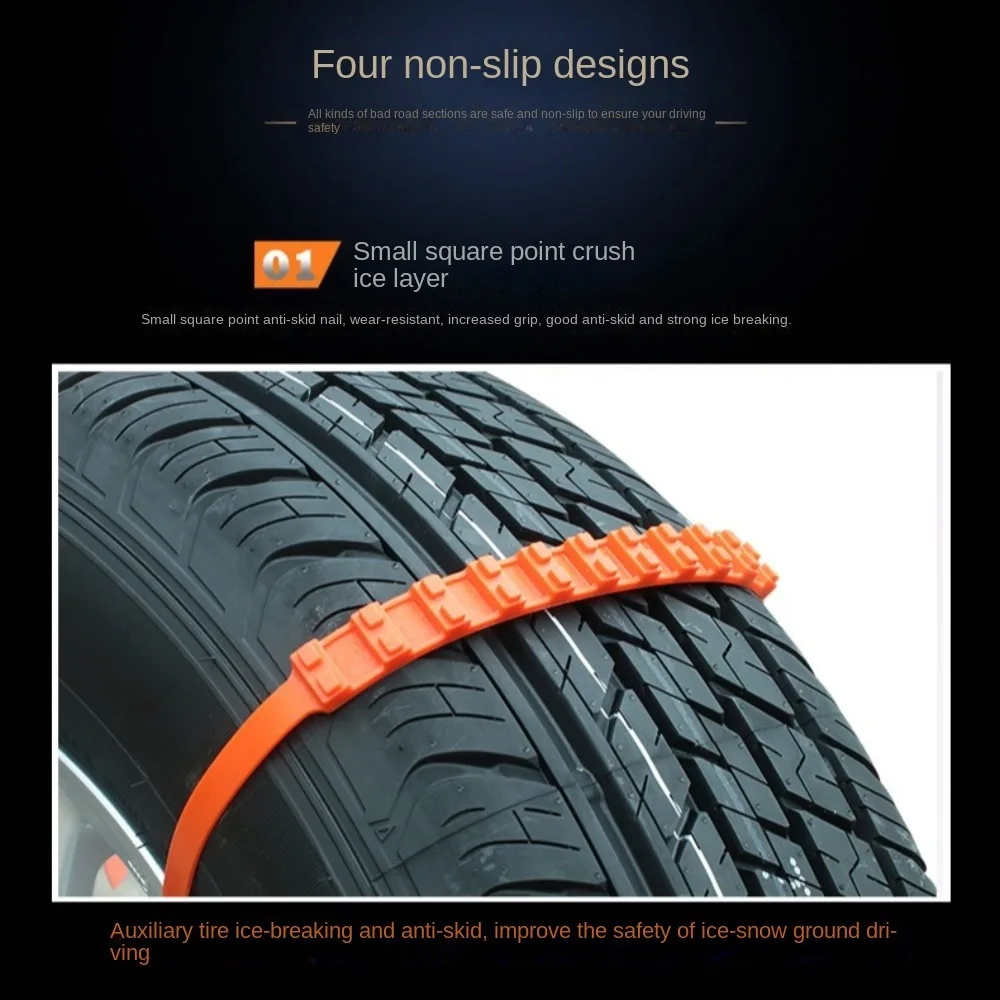 10Pcs Anti Skid Snow Chains Anti Slip Car Winter Tire Wheels Chains 2 Grooves for Winter Outdoor Tire Emergency Car