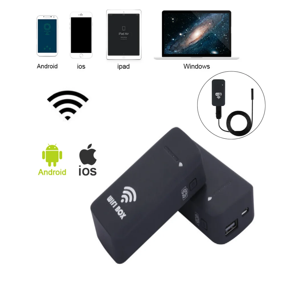 

Wifi Transmitter Box for USB Endoscope Camera Otoscope 1200P 1080P 720P 480P Resolution Compatible with Android Phone Iphone