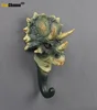 Jurassic Dinosaur Wall Hanging, Creative Resin Animal Model, Dinosaur Coat Hooks, American Decorative Hook, Triceratops 3